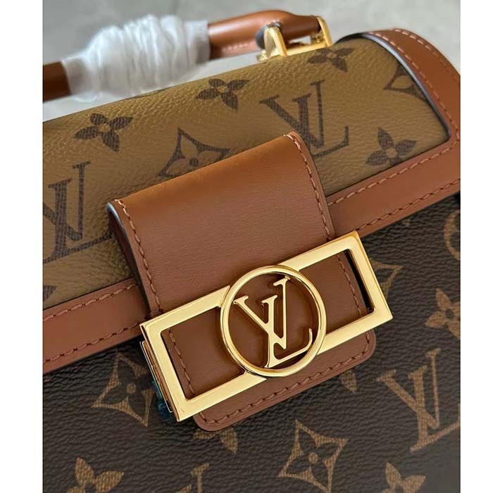 Louis Vuitton Women LV Dauphine Capitale Monogram Reverse Coated Canvas Cowhide-Leather