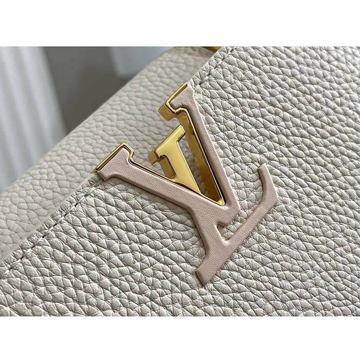 Louis Vuitton LV Women Capucines BB Handbag Cream Beige Pearly Pink Taurillon Leather
