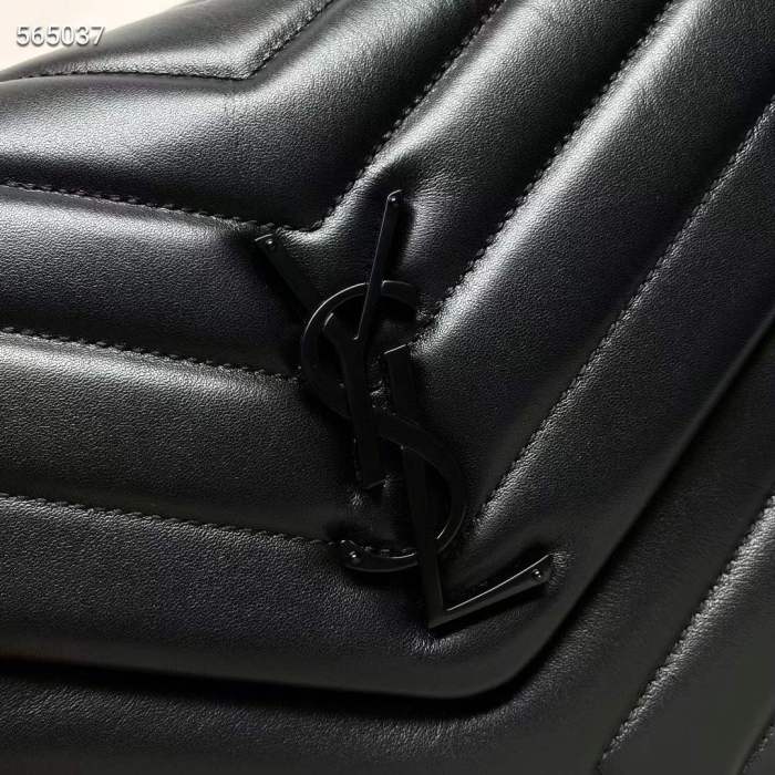 Saint Laurent YSL Women Medium Quilted Leather Black Calfskin Leather