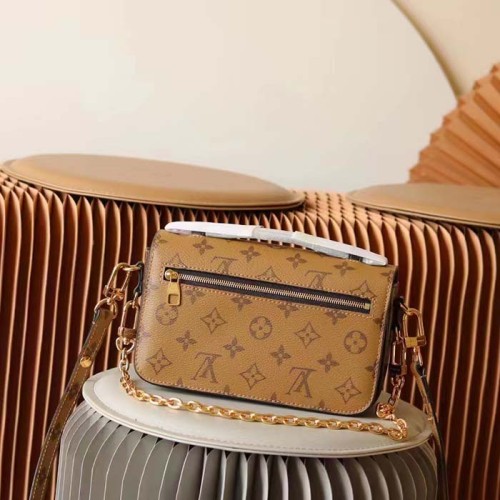 Louis Vuitton LV Women Pochette Métis Bag Brown Monogram Reverse Coated Canvas