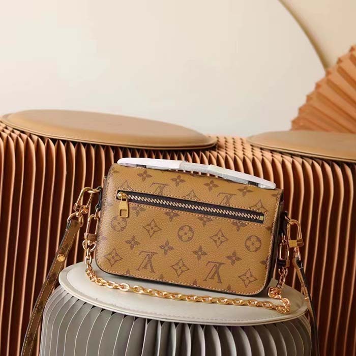 Louis Vuitton LV Women Pochette Métis Bag Brown Monogram Reverse Coated Canvas