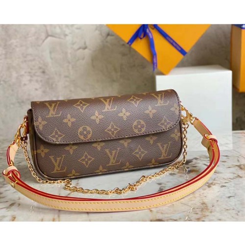 Louis Vuitton Women LV Wallet On Chain Ivy Brown Monogram Coated Canvas M81911