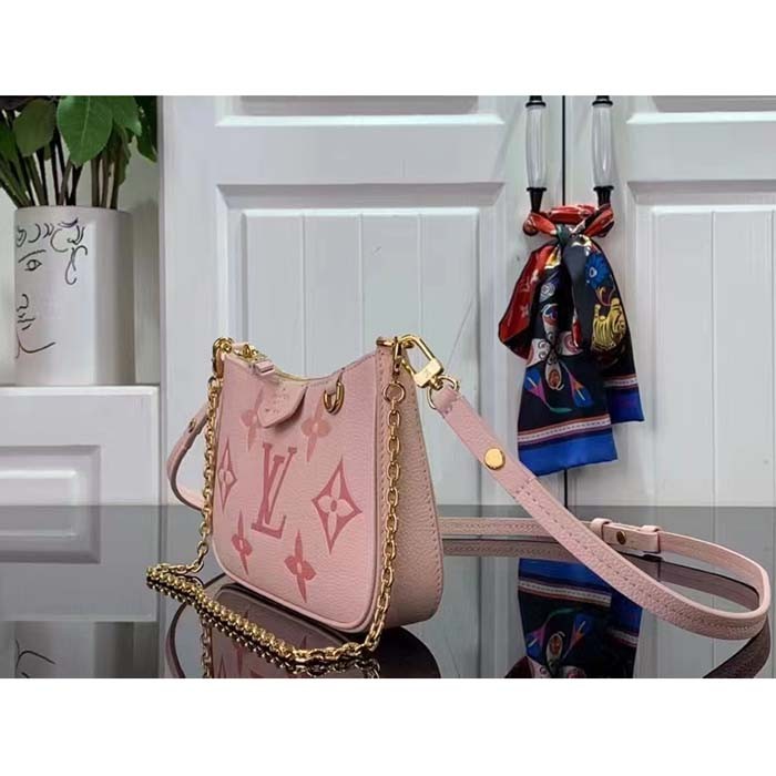 Louis Vuitton LV Women Easy Pouch Pink Monogram Empreinte Embossed Supple Grained Cowhide