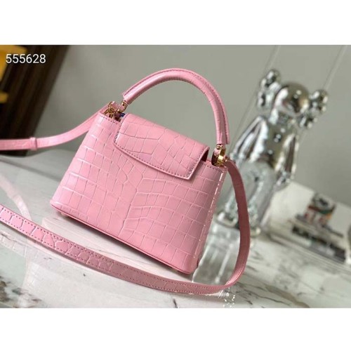 Louis Vuitton LV Women Capucines BB Pink Brilliant Alligator Leather N92679