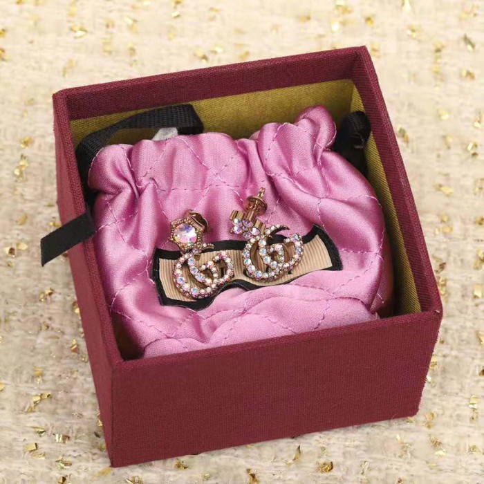 Gucci Women Crystal Double G Earrings