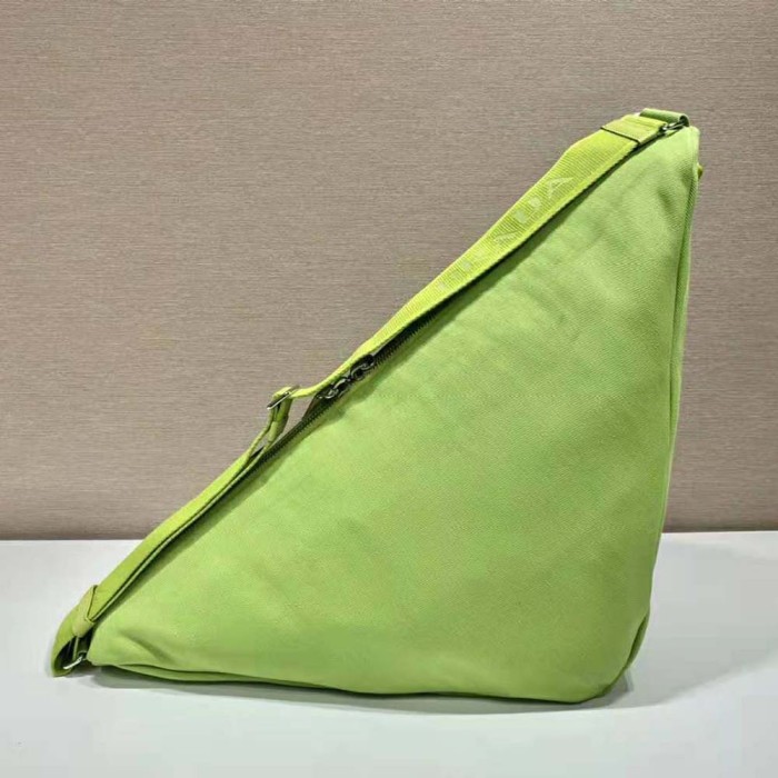 Prada Women Canvas Prada Triangle Bag-Lime