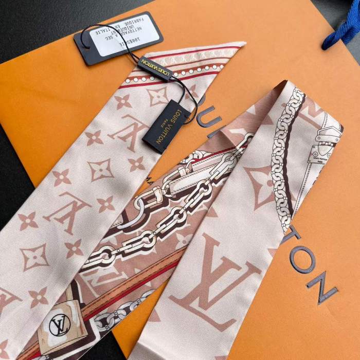 Louis Vuitton Unisex LV Ultimate Monogram BB Bandeau Dune Silk Inkjet Print M79588