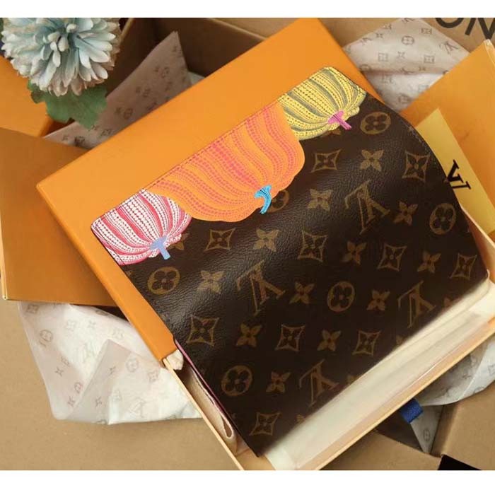 Louis Vuitton Unisex LV x YK Sarah Wallet Monogram Coated Canvas Pumpkin Print