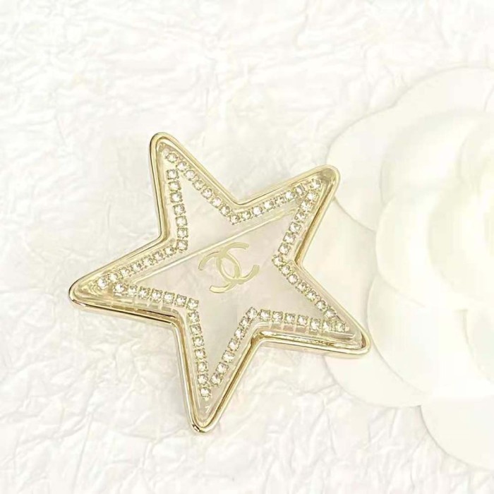 Chanel Women Brooch in Metal Resin and Diamantés