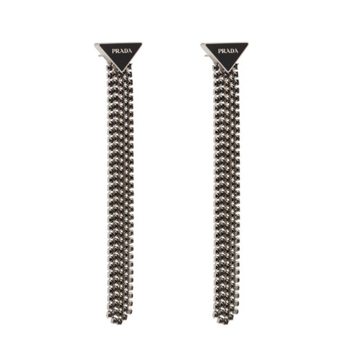 Prada Women Prada Symbole Drop Earrings-Black