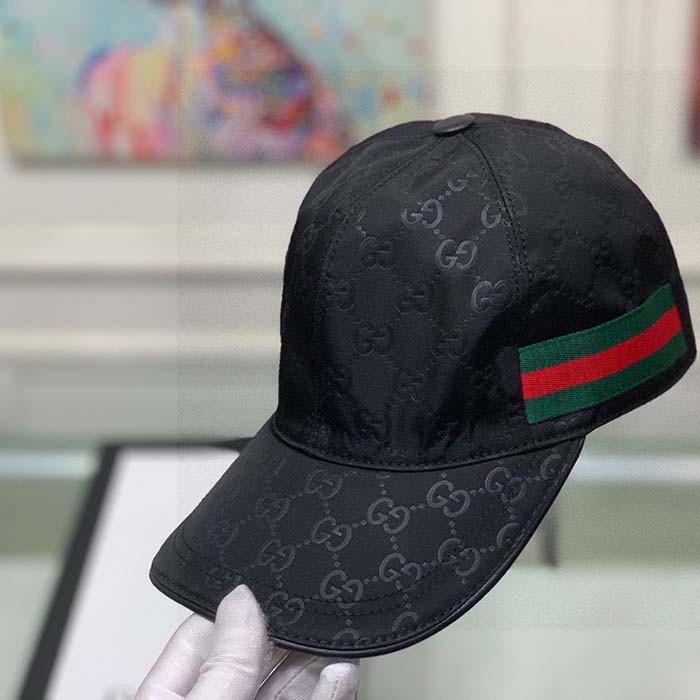 Gucci Unisex Original GG Canvas Baseball Hat Web Green Red Web