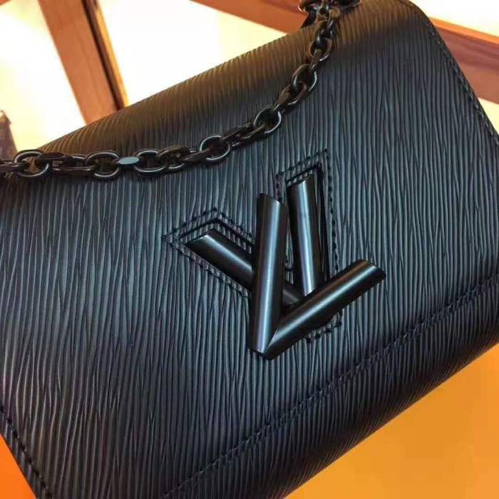 Louis Vuitton LV Women Twist PM Chain Bag in Grained Epi Leather-Black