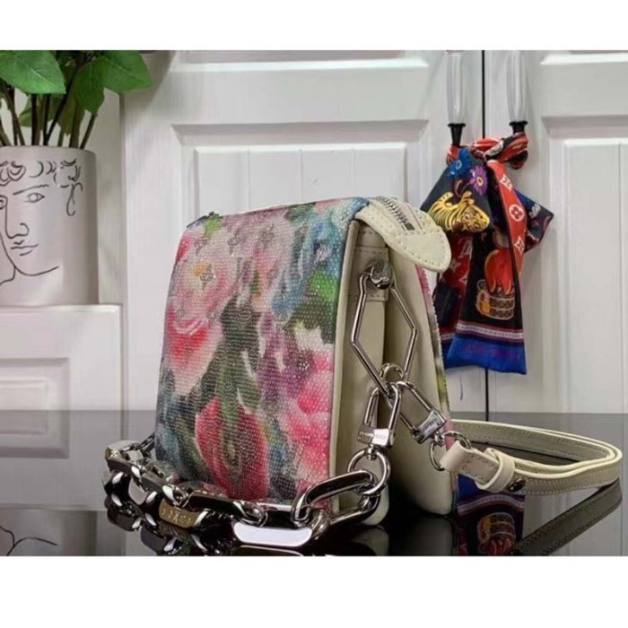 Louis Vuitton LV Women Capucines BB Handbag Multicolor Satin Textile Crystals Lambskin