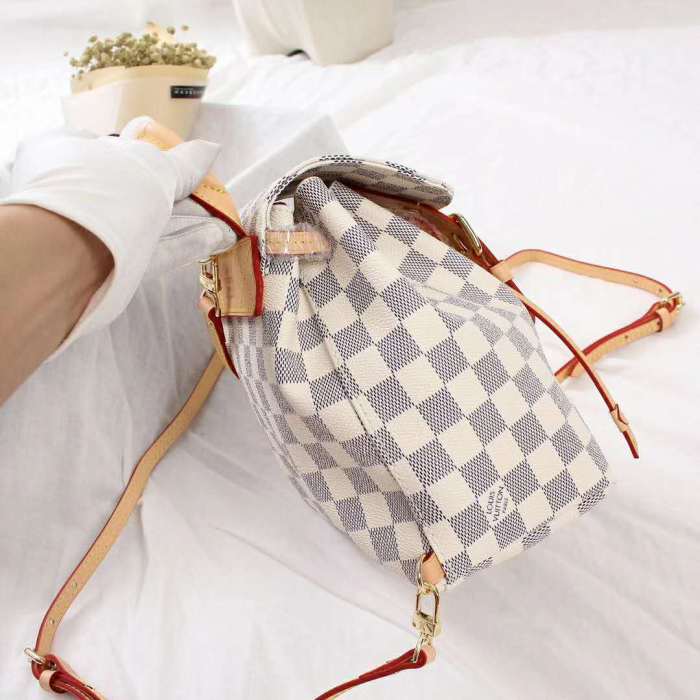 Louis Vuitton LV Women Sperone BB Backpack in Damier Azur Canvas-Beige