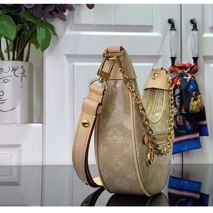 Louis Vuitton LV Women Loop PM Beige Monoglam Coated Canvas Zip Closure