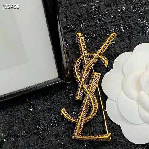 Saint Laurent YSL Women Opyum Ysl Snake Brooch in Metal