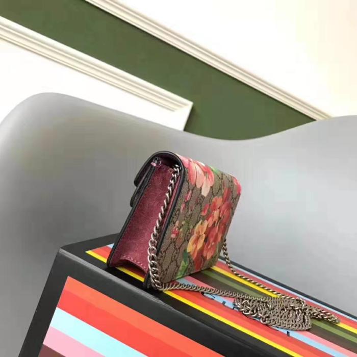 Gucci GG Women Dionysus Small GG Blooms Super Mini Bag-Brown