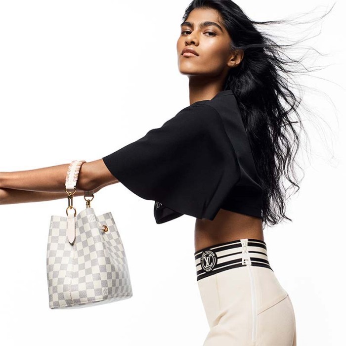 Louis Vuitton LV Women NéoNoé BB Bucket Bag Damier Azur Coated Canvas