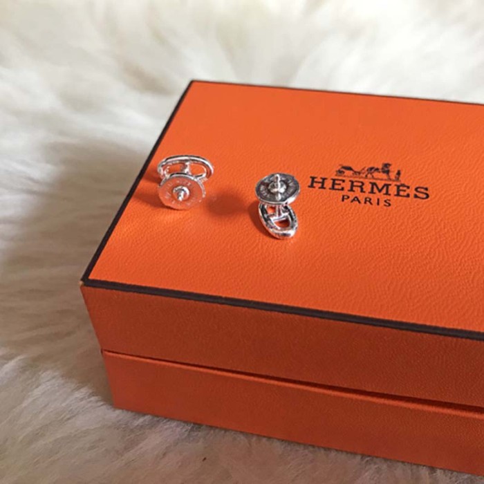 Hermes Women Chaine D'Ancre Earrings Very Small Model Jewelry Silver