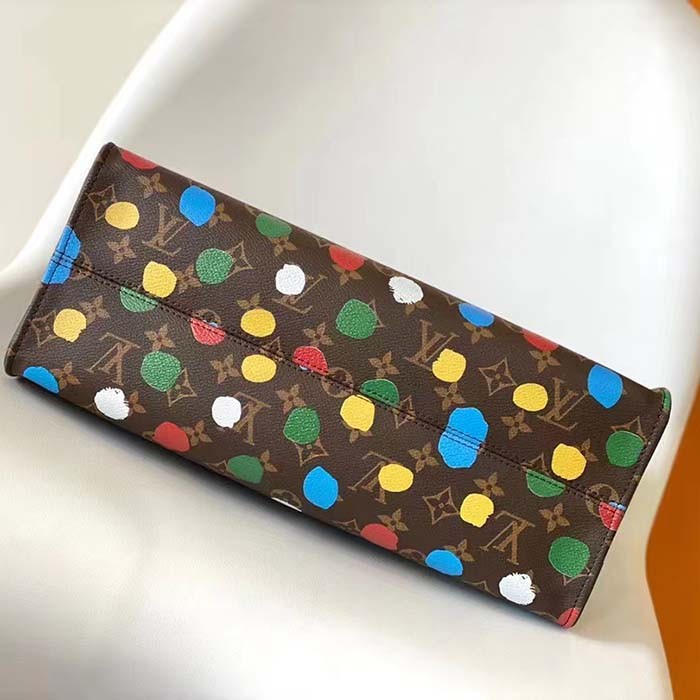 Louis Vuitton Unisex LVxYK OnTheGo MM Monogram Coated Canvas 3D Painted Dots Print