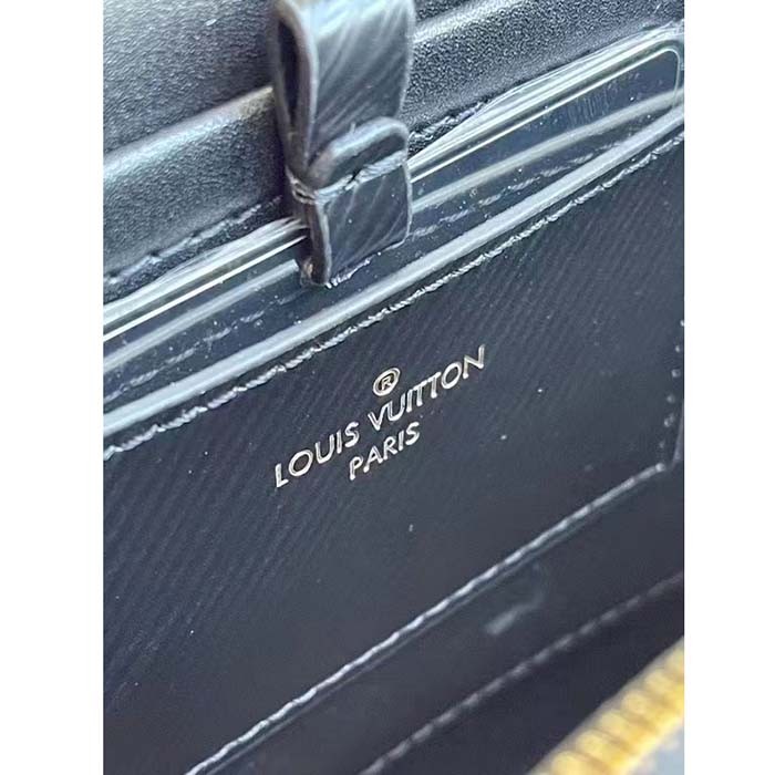 Louis Vuitton LV Women Twist MM Black Epi Grained Leather Cowhide Lock