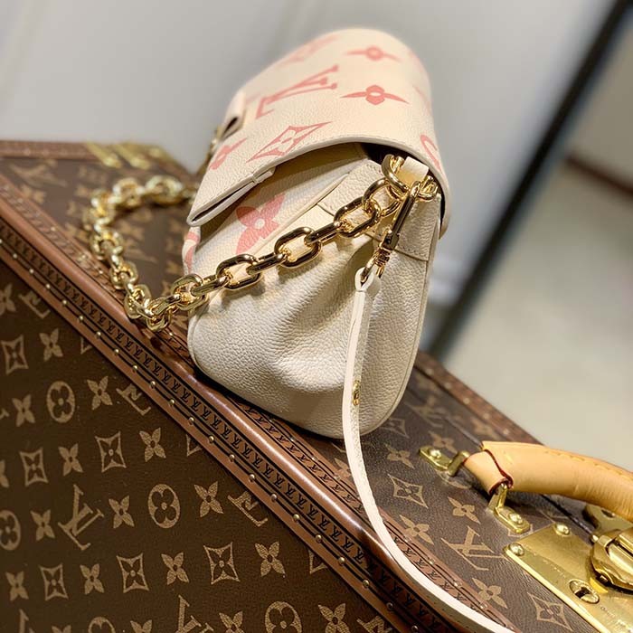Louis Vuitton LV Women Favorite Handbag Pink Monogram Empreinte Embossed Supple Grained Cowhide