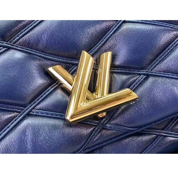 Louis Vuitton LV Women GO-14 MM Navy Blue Lamb Leather Cowhide Leather