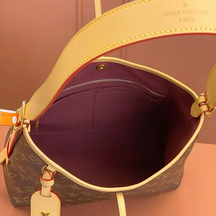 Louis Vuitton LV Women CarryAll PM in Aged Natural Cowhide Leather Trim M46203