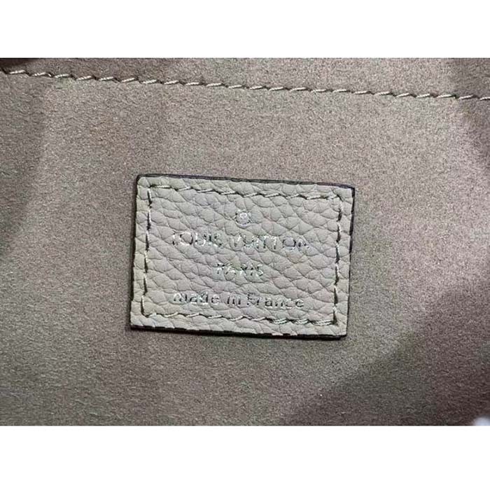 Louis Vuitton Women LV Baia PM Galet Gray Perforated Mahina Calfskin Round Coin Purse