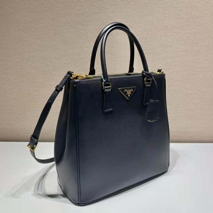 Prada Women Medium Prada Galleria Saffiano Leather Bag-Black