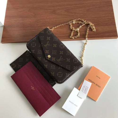 Louis Vuitton LV Women Félicie Pochette Bag in Monogram Canvas-Brown