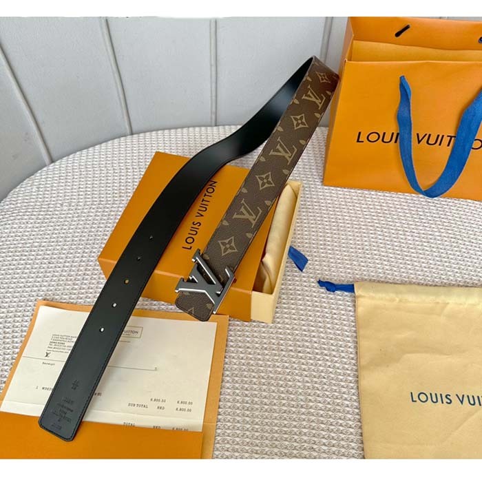 Louis Vuitton Unisex LV Optic 40 MM Reversible Belt MNG Macassar Coated Canvas Leather