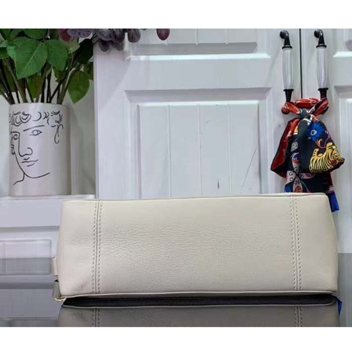 Louis Vuitton LV Women Dauphine Soft MM Handbag White Calfskin Leather M25050