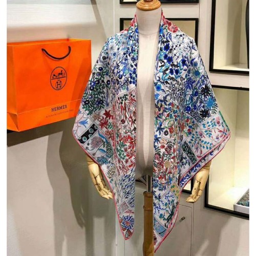 Hermes Women Fleurs De Giverny Scarf 90