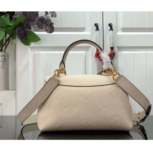 Louis Vuitton LV Women Madeleine BB Handbag Crème Beige Embossed Grained Cowhide