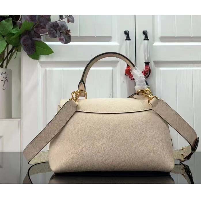 Louis Vuitton LV Women Madeleine BB Handbag Crème Beige Embossed Grained Cowhide