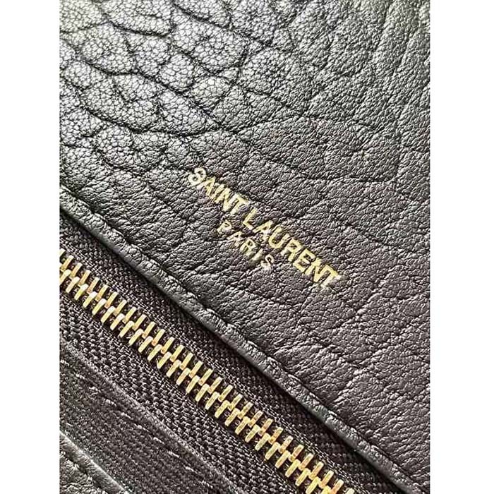 Saint Laurent YSL Women Calypso Large Grained Lambskin Black Brass