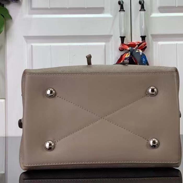 Louis Vuitton LV Women Muria Bucket Bag Gray Mahina Perforated Calfskin Leather