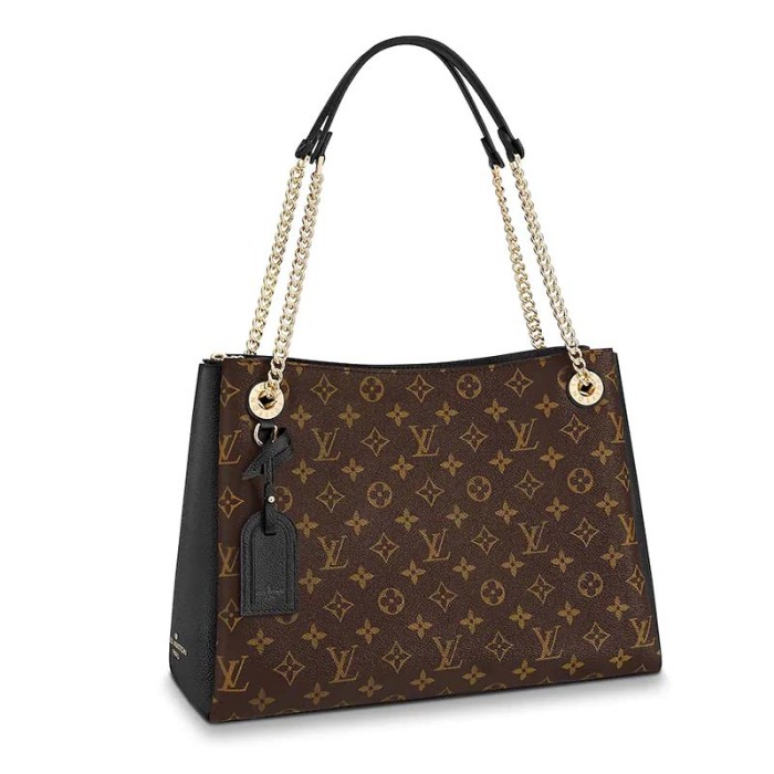 Louis Vuitton LV Women Surène MM Handbag in Monogram Canvas and Grained Calf Leather