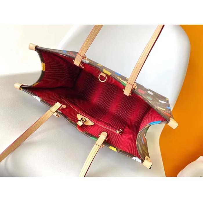 Louis Vuitton Unisex LVxYK OnTheGo MM Monogram Coated Canvas 3D Painted Dots Print