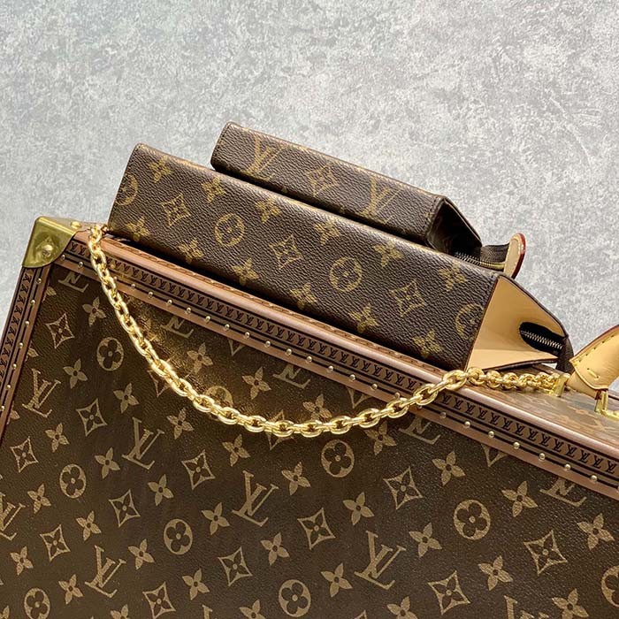 Louis Vuitton LV Women Toiletry Pouch On Chain Monogram Coated Canvas Cowhide