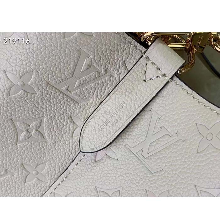 Louis Vuitton Women NeoNoé MM Bucket Bag Crème Beige Embossed Grained Cowhide Leather