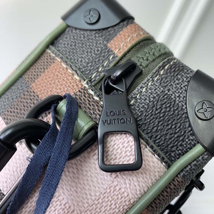 Louis Vuitton Unisex Mini Soft Trunk Green Damoflage Coated Canvas Leather Textile Lining