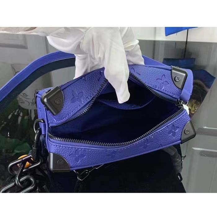 Louis Vuitton Unisex Mini Soft Trunk Racing Blue Embossed Taurillon Monogram Cowhide Leather
