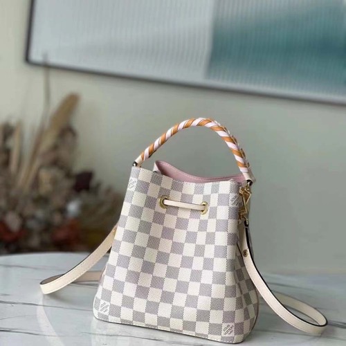 Louis Vuitton LV Women NéoNoé BB Bucket Bag Damier Azur Coated Canvas