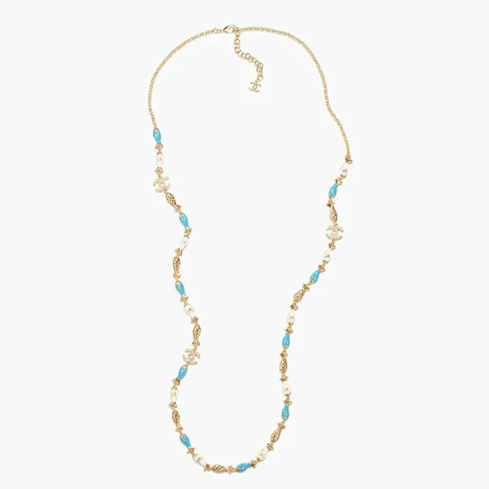 Chanel Women Long Necklace Metal Resin Strass ABF042