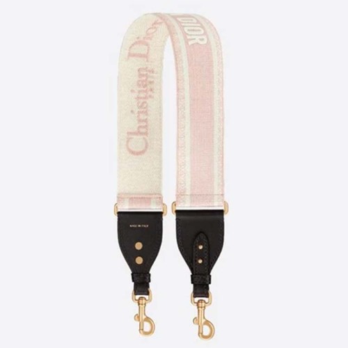 Dior Women Shoulder Strap 'Christian Dior' Multicolor Embroidery Black Calfskin
