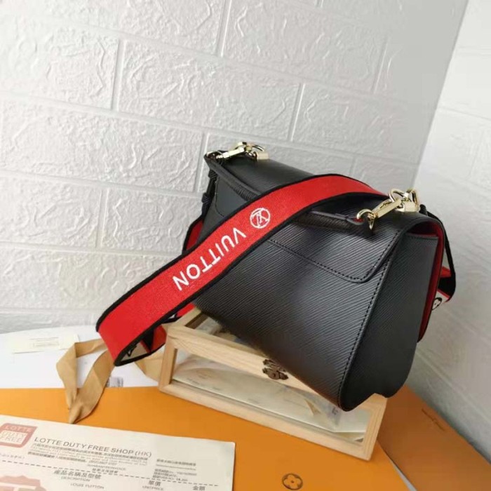 Louis Vuitton LV Women Twist MM Handbg Black Epi Grained Cowhide Leather