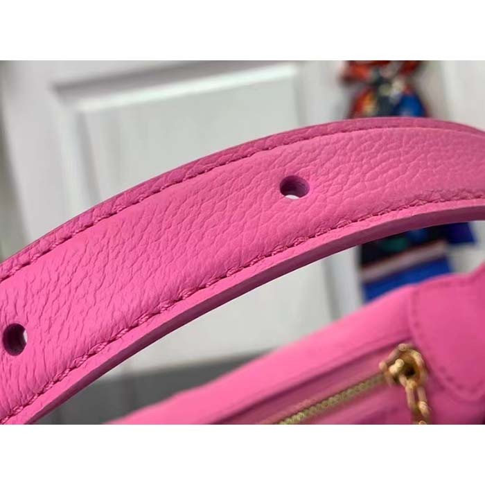 Louis Vuitton LV Women Mini Moon Pink Monogram Empreinte Embossed Supple Grained Cowhide Leather