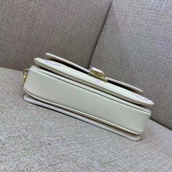 Louis Vuitton LV Women Pochette Métis East West Bag Latte Bubble Tea Purple Embossed Grained Cowhide Leather